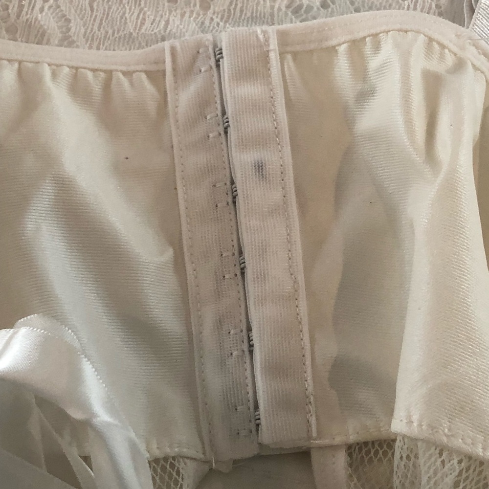 VINTAGE White Eyelash Lace Bow WEDDING NIGHTGOWN❤️ - Picture 10 of 13